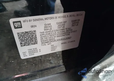 2025 Chevrolet Blazer Ev Lt Awd from USA, damaged, VIN 3GNKDGRJ0SS112267